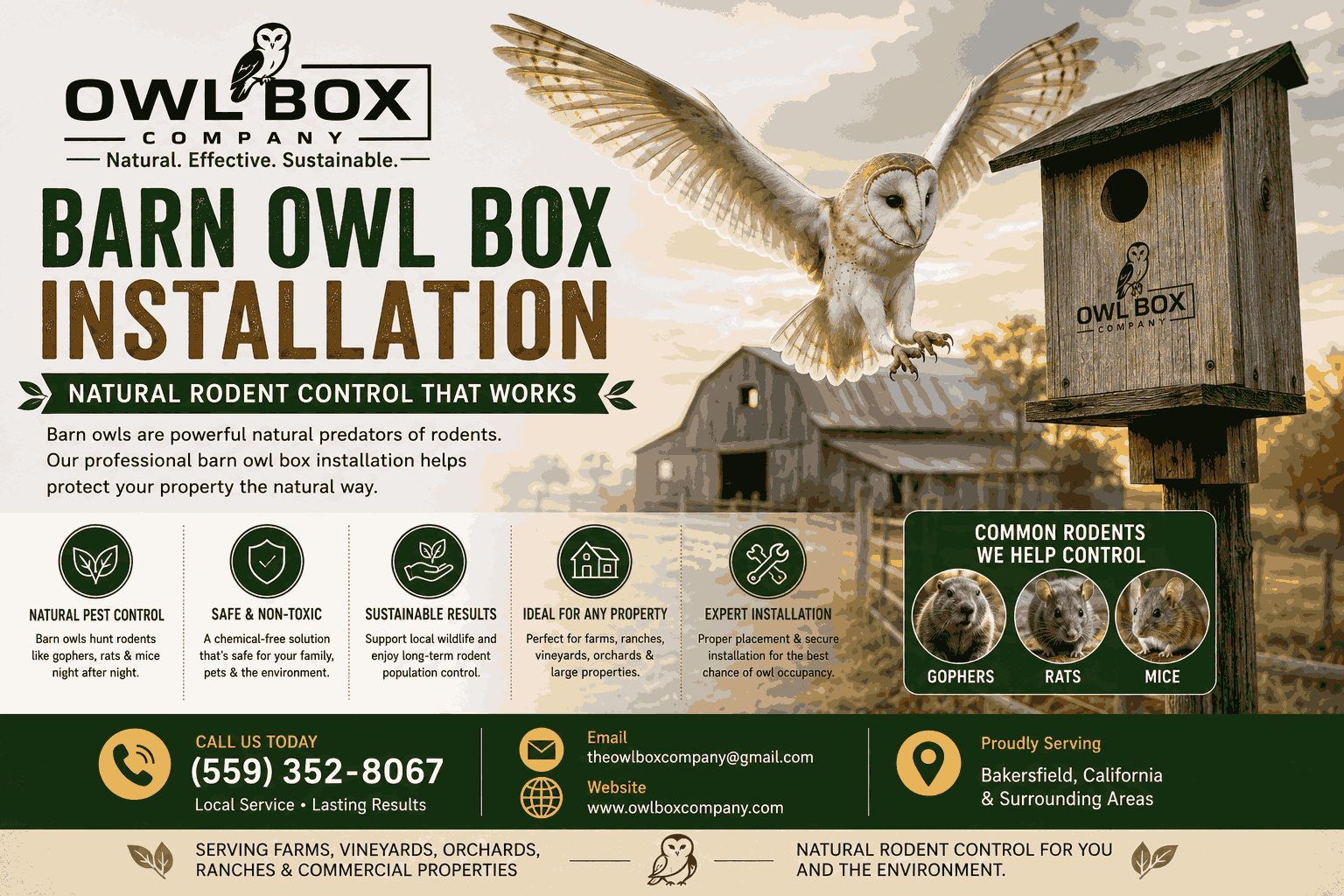 Barn Owl Box Installation for Natural Rodent Control