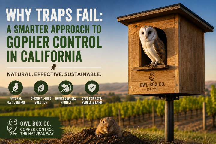 Natural gopher control with owl box