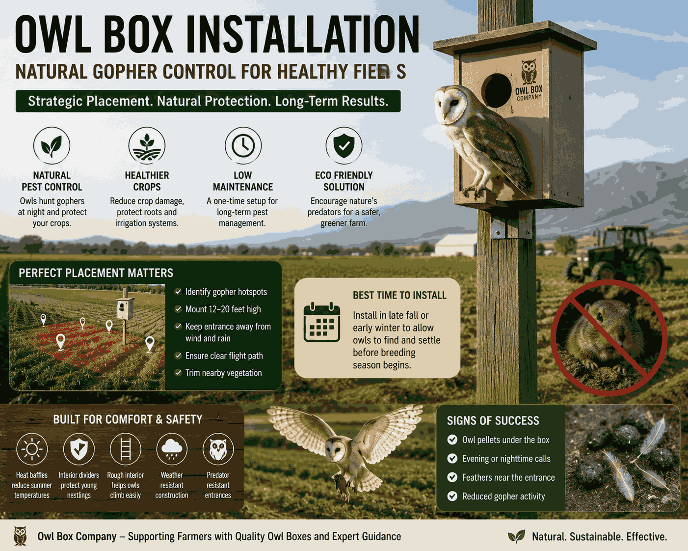 The Producer’s Field Guide: Strategic Owl Box Placement for Maximum Gopher Reduction