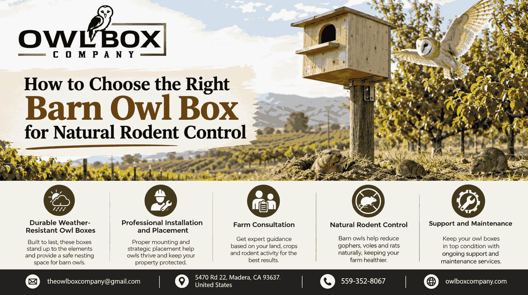 How to Choose the Right Barn Owl Box for Natural Rodent Control